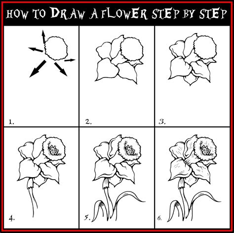 How to draw flowers step by step .